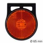 Lanterna de posição redonda LED bivolt com retrorrefletor Ø 65mm com suporte universal