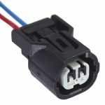 Chicote / conector / plug 2 vias fêmea para sensor de temperatura da água Civic G7 2001 até 2006 e lanterna lateral de pisca Civic G10 2016 até 2021